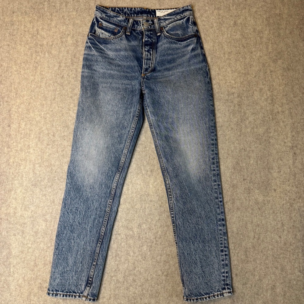 rag & bone Nina High-Rise Ankle Cigarette Jeans Womens 24 Norwalk Stonewash